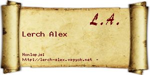 Lerch Alex névjegykártya